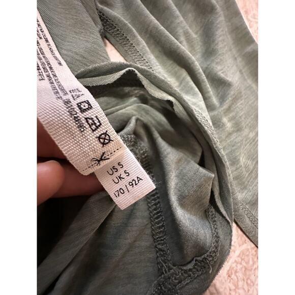 Free People Cadence Top Layering Long Sleeve Tee Green Women Sz S Stretchy Soft - Picture 9 of 12